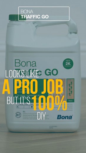 Looks like a pro job but completely DIY Bona Traffic GO gives you a strong protective finish with a natural look. It delivers impressive wear resistance, a non yellowing appearance and a smooth easy application straight from the bottle. The low VOC formula is kinder to your space and cures fast so the floor is ready for full use in just 24 hours. Available at Wood Finishes Direct. #Bona #BonaTrafficGO #WoodFinishesDirect #WFD #WoodFloorCare #WoodFlooring #FloorRenovation #DIYHome #FloorFinishing