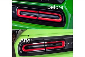 Challenger Rear Tail Light Blackout Overlay Kit; Light Smoked (15-23 Challenger) - Free Shipping