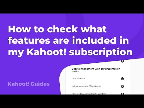 How to check what features are included in my Kahoot! subscription