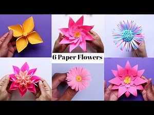 6 Easy Paper Flowers | Flower Making | DIY