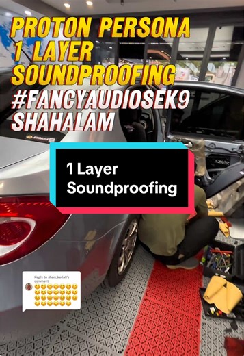 Replying to @sham_kedah Proton Persona 1 Layer Soundproofing 5 Kelebihan Soundproofing untuk Kereta Anda: 🔇 Kurangkan Bunyi Luar – Bunyi enjin & jalan raya lebih perlahan 🔊 Audio Lebih Jernih – Kurang gangguan bunyi ketika dengar muzik 💨 Kurang Getaran – Pintu & panel kereta lebih stabil 🌡️ Penebat Haba Sederhana – Kabin lebih sejuk waktu panas 💰 Harga Lebih Murah – Sesuai untuk bajet minima ✨Fancy Audio Auto Accessories Seksyen 9 Shah Alam 🚗 Hubungi kami sekarang 🤳🏻 wa.me/60123277733 (T