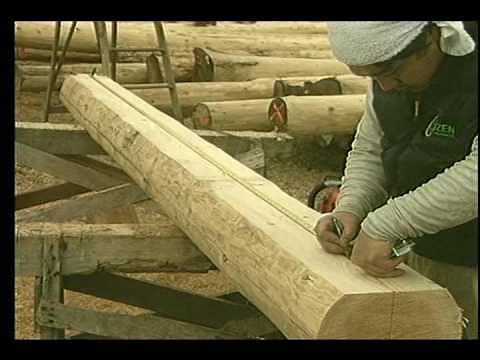 Building log cabin: Trusses Roof