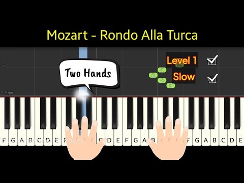 Mozart - Rondo Alla Turca | tutorial piano two hands easy