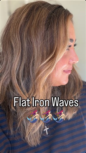 Megan 🍓 on Instagram: "Care to flat iron wave my hair with me? Have you tried this technique? It’s my favorite way to my hair effortlessly cool girl! #flatironwaves #flatiron #messywaves #beachywaves #ghd"