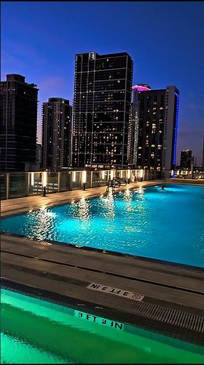 Sentral Alea Miami Night views Rooftop pool
