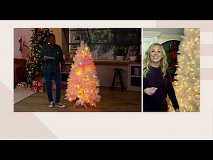 Bethlehem Lights Flocked White Pine Tree on QVC