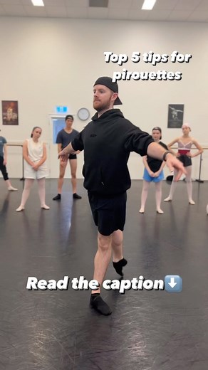 Shane Wuerthner | Ballet Technique Coach on Instagram: "“More Pirouette technique tips” is one of the top requests I get so let’s dive into my top 5 tips 5. Weight distribution should be roughly 60-40 front foot-back foot. Too much weight in the front foot will cause your back leg to turn in and you will not have any power in the working leg to get into the position. 4. Eye focus is the most important part of spotting. The faster you are able to refocus your eyes with each turn the less dizzy yo