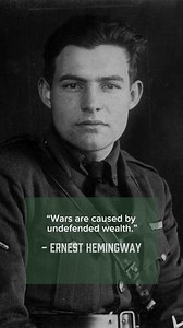 This concise statement is Hemingway at his most incisive — brutally clear, deceptively simple, and loaded with meaning. In just six words, he implies that the roots of war lie not in ideology or diplomacy, but in economics — specifically, in the presence of wealth that is vulnerable, unguarded, and ripe for conquest.In the context of For Whom the Bell Tolls, set during the Spanish Civil War, this quote is especially resonant. Hemingway had witnessed firsthand how class divisions, land ownership,