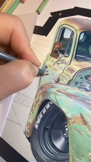 Wrapped up 1 of 3 starting with this patina’d monster! Always fun to do patina jobs especially when they’re just awesome builds. Hand drawn using @prismacolor pencils on @strathmoreart 400 series 80lb paper. #handdrawn #drawnbyhand #drawnbyme #artwork #illustration #prismacolor #art #hotrodartist #cartoon #motorcycleart #harleyart #skateboardart #skatedeckart#coloredpencilart #wallart #coloredpencil #drawing #pencilart #automotiveart #artist #patina #international | B.I. Designs