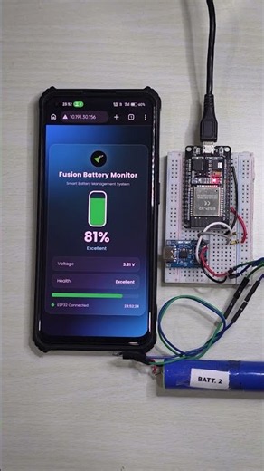 🔋Real-Time Battery Monitoring Dashboard using ESP32!⚡