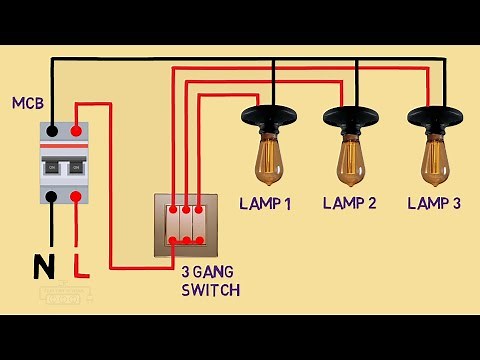 electrical house wiring 3 gang switch wiring diagram connection