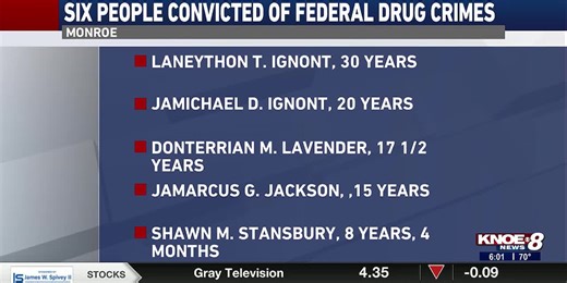 Six sentenced in Monroe following Organized Crime Drug Enforcement Task Force investigation