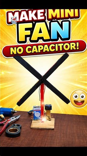 DC Motor Mini Fan 😱 | No Capacitor Needed ⚡ #shorts