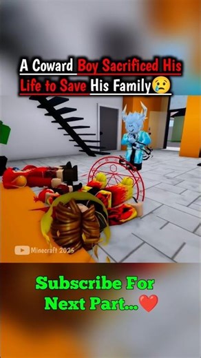 A Coward Boy Sacrificed His Life to Save His Family😢roblox animation,poor child #shorts #brave