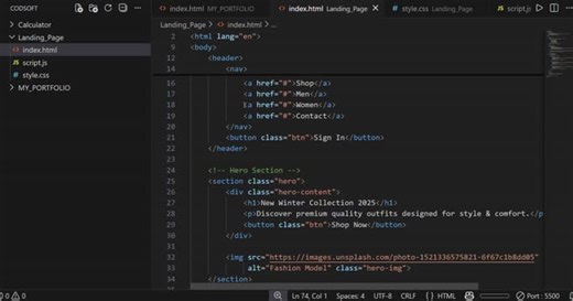 #codsoft #landingpage #uiux #frontenddevelopment #javascript #html #css #webprojects | EKTA NAYAK