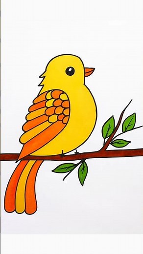 How to Draw a Colorful Bird with Colored Pencils ✏️🐦 | Easy Drawing for Beginners