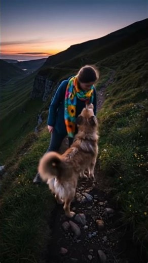 "She was about to fall.." But"This loyal dog saved her life ❤️" "Kindness always comes back 🐕"#viral