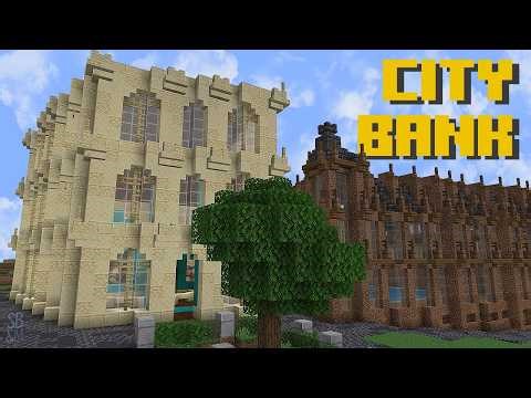 Designing and Building a City Bank in Survival Minecraft