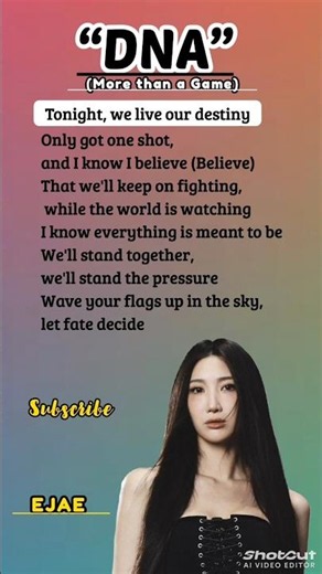 “DNA”(more than a game)- EJAE (Lyrics) #newsong#dna#lyrics#ejae#fifa#sound#2026#viral