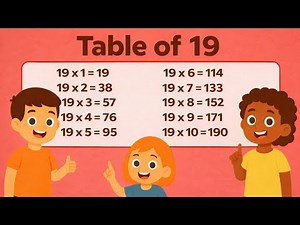 Learn Table of 19 | 19 Times Table | Easy & Fun Multiplication for Kids
