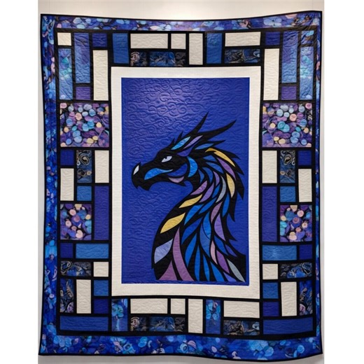 Stained Glass Dragon Quilt Pattern PDF – 66"x78" – Easy Appliqué Quilt – No Overlap Pieces – Full Size Templates – A4, US Letter, A0. Video - Etsy