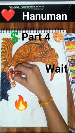 💲Begginers Hanuman Drawing ❤️ Easy ear and hair🎁 Tutorial #short #hanuman #begginers