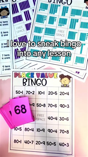 I love adding bingo to different times in the classroom to practice and review different skills. This place value set is jam-packed with 90 bingo boards! Calling cards are for multiple place value skills and are available in print and digitally on Google Slides. Different skills include: 🎲 base ten blocks 🎲 expanded form 🎲 tens and ones 🎲 numbers 🎲 word form Add these to your small groups, whole group, tutoring, etc. Comment Place for the link! #teachersfollowteachers #firstgrade #secondgra