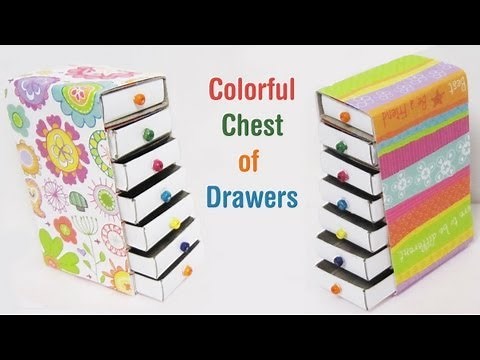 How to make a colorful mini chest of drawers using recycled materials - EP - simplekidscrafts