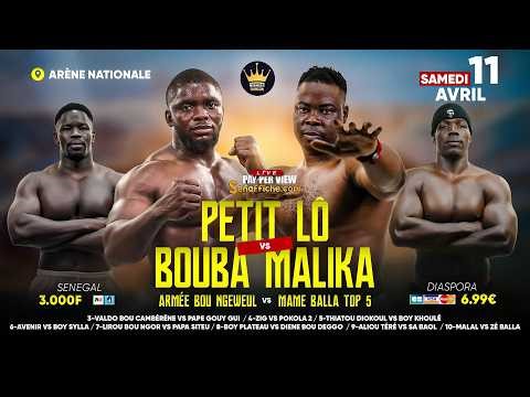 🛑Direct - Combat Petit Lô vs Bouba Malika, Armée Bou Ngeweul vs Mame Balla Top 5 - Arène Nationale