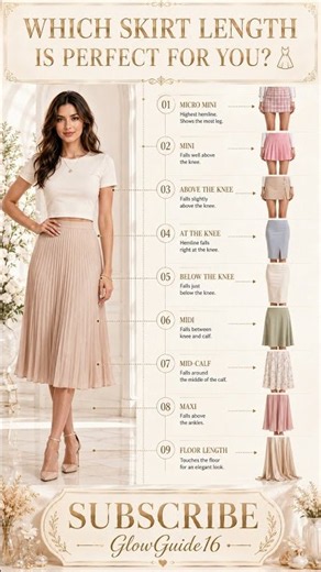 ✨ WHICH SKIRT LENGTH IS PERFECT FOR YOU? 👗✨#Skirt #SkirtStyle #FashionTips #StyleGuide #OutfitIdeas