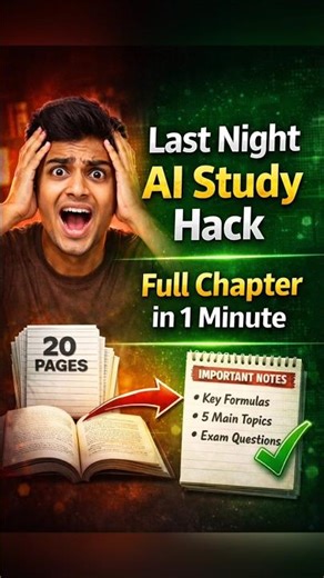 Last Night AI Study Hack 😱 | Full Chapter in 1 Minute #Shorts #viral #aitools #students #studytips