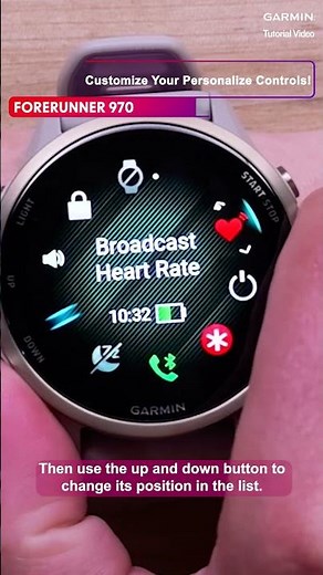 Customize Forerunner 970: Controls menu#garmin #smartwatch #forerunner970 #quickguide