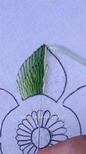 hand embroidery basic Romanian stitch tutorial easy flower 2 #bordado #embroidery #beginnersstitch