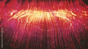 Light Strings Particles Falls/ Animation of an abstract background with flowing colorful light strings and depth of field