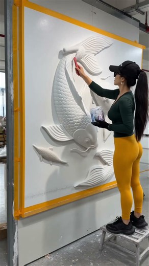 Epic 3D Koi Fish Wall Art DIY | Satisfying Clay Sculpture Process