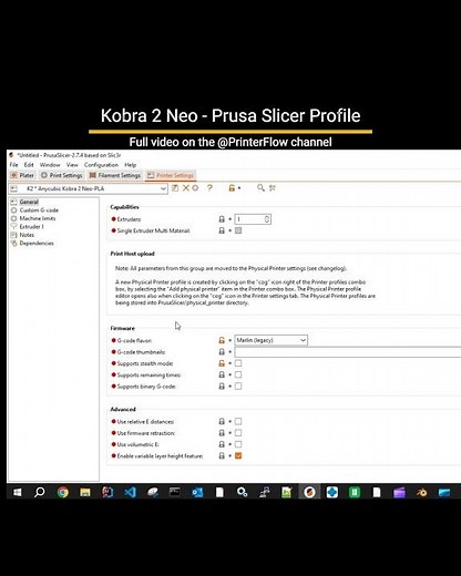 Prusa Slicer Profile - Anycubic Kobra 2 Neo #3dprinter #3dprinted #3dprint