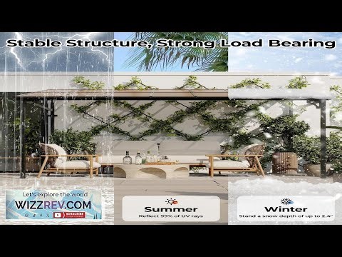 Garvee 10'x20' Wall Mounted Gazebo Lean to Pergola with Full Metal Roof