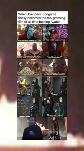 When Avengers: Endgame Beats Avatar at the Box Office 😎💥 | Thanos Meme#shorts