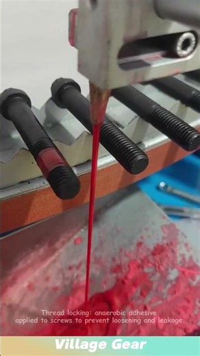 Thread locking: anaerobic adhesive applied to screws to prevent loosening and leakage.