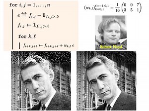 Error diffusion is the simplest dithering algorithm which quantizes an image to binary values. | Center scientific of matheamatics