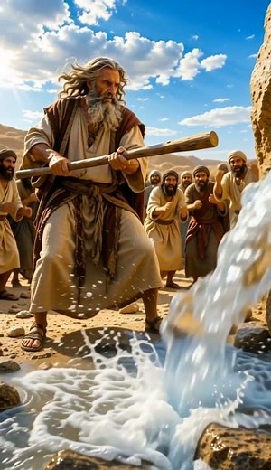 Moses Hit the Rock… Then Water Gushed Out! 💥💧