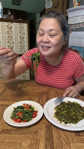 Kangkong and sweet potato leaves salad #happylife #gardening