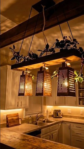 DIY Kitchen Grater Chandelier