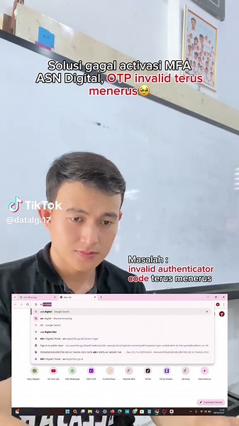 Jangan lupa walaupun sedang mikirin InfoGTK☺️ Aktivasi MFA (Multi Factor Authentication) ASN digital, solusi untuk kode OTP yang salah terus menerus #guru #pov #drama