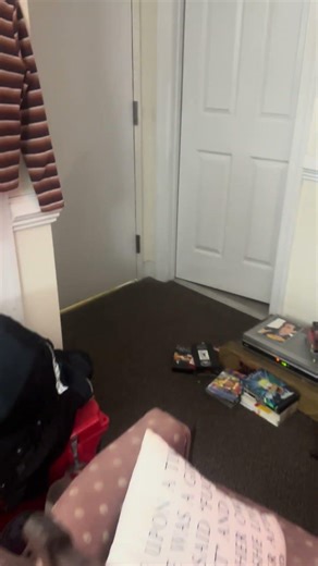 Neighbor sprinting down the hallway