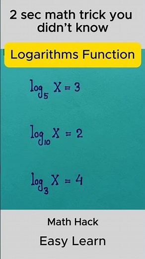 Logarithms Function #mathskills #maths #mathstricks #knowledge #mathematics #learnanewwordtoday