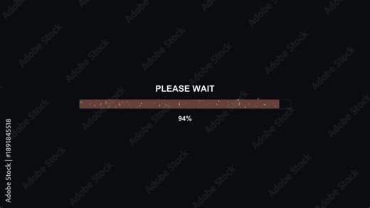 Progress bar animation for video editing tool used in web design and video cutting tasks with a loading message on screen