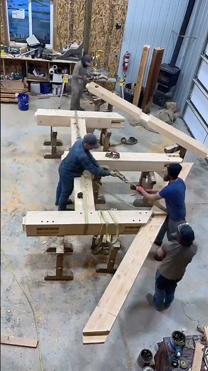 A Timber Frame Truss Assembly #bctimbers #timberframe