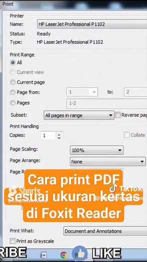 Cara Print PDF Sesuai Ukuran Kertas di Foxit Reader