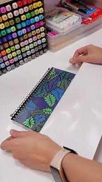 Como fazer capa de caderno personalizada com canetinha acrílica - Zendoodle #zenpatterns #drawing
